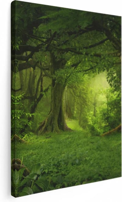 Artaza Canvas Schilderij Jungle - 30x40 cm - Klein - Wanddecoratie Bos - Muurdecoratie Woonkamer - Kamer Accessoires Natuur