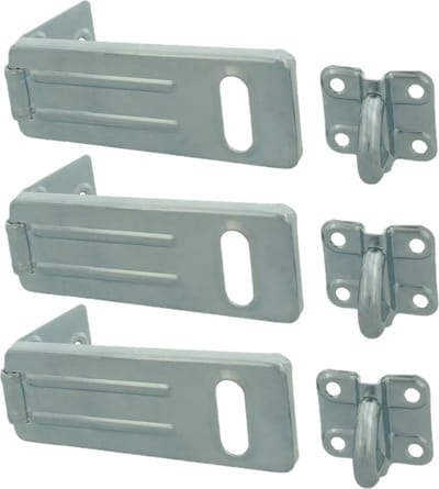 AMIG Overvalsluiting/kistoverval - 3x - voor hangsloten - 67 x 33mm - verzinkt staal - inclusief schroeven