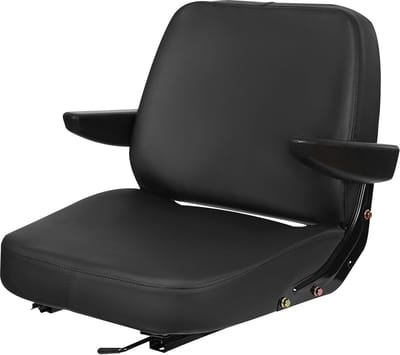 Universele tractorstoel - Ergonomische stoel - Voertuig comfort - Verstelbare armleuningen - 48x46x51 cm - zwart