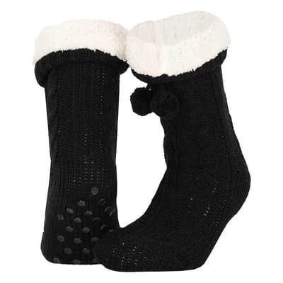 Dames huissokken - Anti slip - Zwart - 36/41