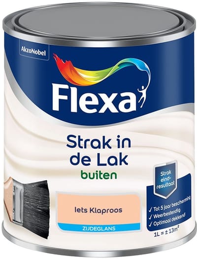 Flexa - Strak In De Lak Buitenlak Zijdeglans - Iets Klaproos - Mengverf - 1 L