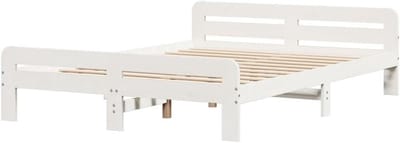 Bedframe Grenenhout - Houten Bed - Goede Nachtrust - Massief Hout - 160x200 cm - Wit