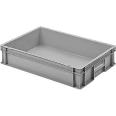 Stapelbak UNISTA L120 Ringoplast - polypropeen - L 600 x B 400 x H 120 mm - gesloten verzonken handgrepen - gladde bodem - grijs