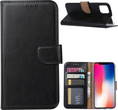 Ntech hoesje Geschikt voor iPhone 11 Portemonnee / Booktype hoesje - Zwart