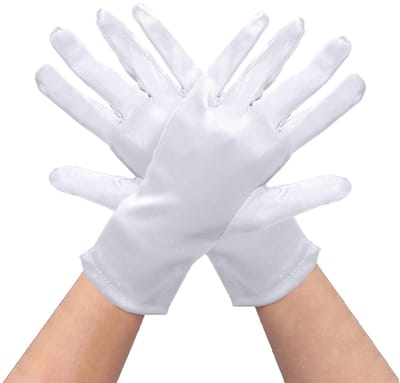 Dailygoods- Handschoenen Dames Korte Satijnen - Bruiloft - Halloween - Kostuum - Dans - Elegant Design - 28 cm Lengte - Dameshandschoenen