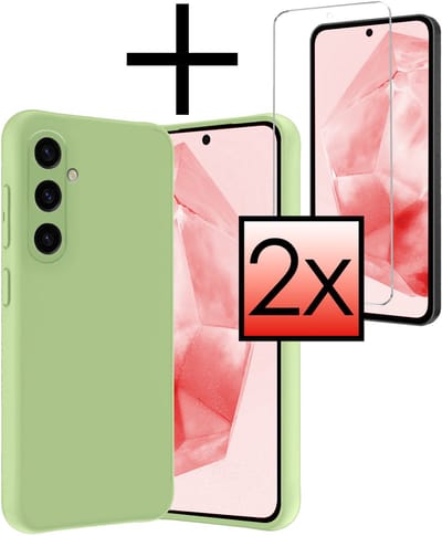 Hoesje - Met 2x Screenprotector - Geschikt voor Samsung Galaxy A36 - Sterk & Shockproof - Back Cover - Siliconen Case - Telefoon Hoes - Groen
