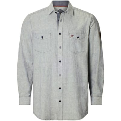 Jan Vanderstorm herren Overhemd - 41/42 - blauw - Plus Size