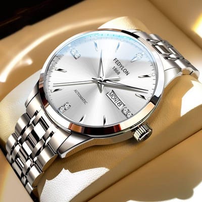 Herenhorloge Heren Quartz Herenhorloge Merkhorloge Middelbare School Studenten Stalen Band Volautomatisch Niet-mechanisch Horloge Waterdicht minimum white