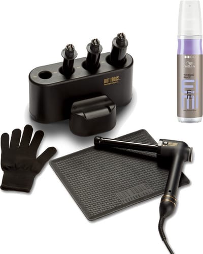 HOT TOOLS Curl Bar Set Black Gold + Wella EIMI Thermal Image Heat Protection Spray 150ml