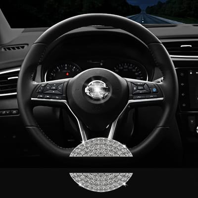 Bling Auto Stuurwiel Embleem Logo Sticker Accessoires Compatibel met Volkswagen, Crystal DIY Diamant Interieur Cover Badge Decoraties