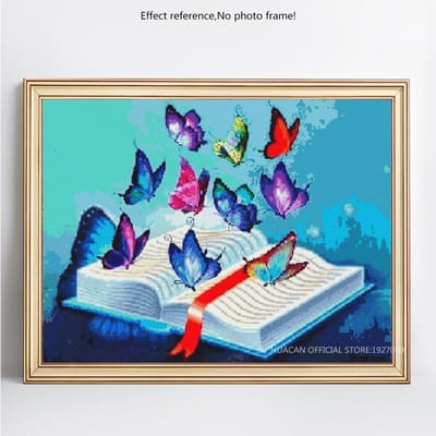 5D diamant schilderij dier volledige ronde vlinder strass foto borduurwerk verkoop diamant 20X30 blue
