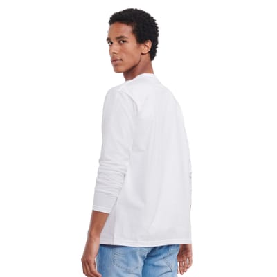 Russell Unisex Klassiek T-shirt met lange mouwen voor volwassenen (Wit)