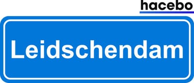 Hacebo - Plaatsnaam Sticker - 29x10 CM - Leidschendam sticker - Verkeersborden sticker - grappige cadeaus - Leidschendam