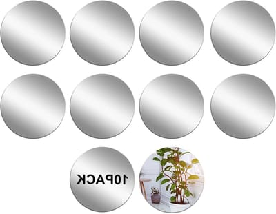 Set van 10 Zelfklevende Acryl Spiegels - 15 cm Ronde Decoratieve Spiegels voor Slaapkamer en DIY Projecten