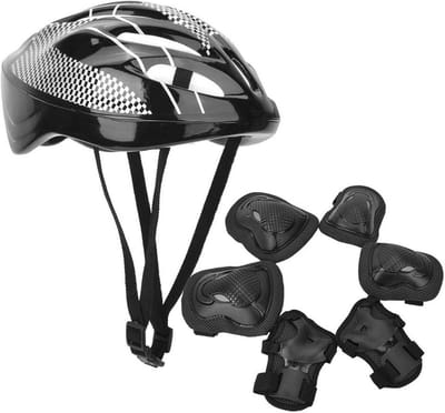 Beschermingsset Volwassenen - Veiligheidskit Sport - Actieve Sporten - Ademend Air Mesh - 7-delig - Zwart