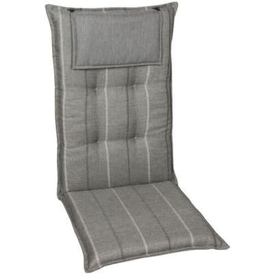 GO-DE TEXTIL Tuinkussen (Stoelkussens voor stoelen met een lange rugleuning, Grijs)
