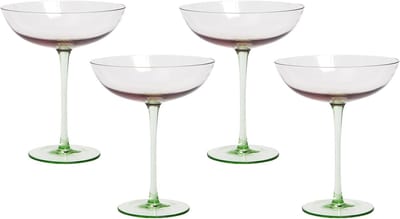 DIOPSIDE - Martiniglazen set van 4 - Pastelroze - Glas