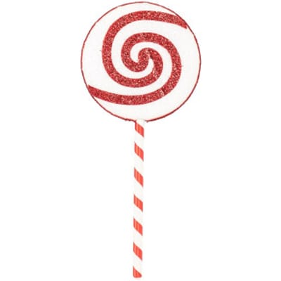 House Vitamin Christmas decoration lolly pop foam white/red 25x63cm