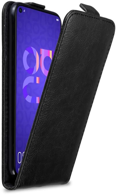 Cadorabo Hoesje geschikt voor Honor 20 / 20S / Huawei NOVA 5T in ZWARTE NACHT - Beschermhoes in flip design Case Cover met magnetische sluiting