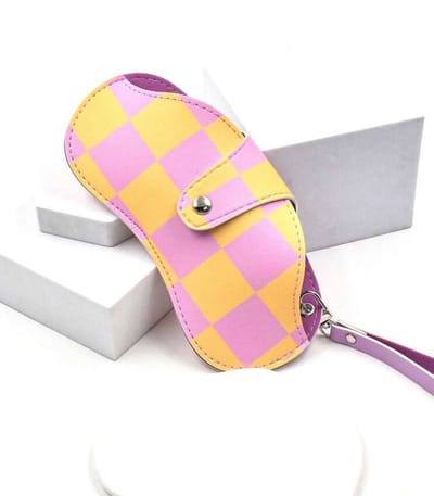 Zonnebril houder | Zon | Tas | Accessoires | Vakantie | Paars | Geel | Geblokt