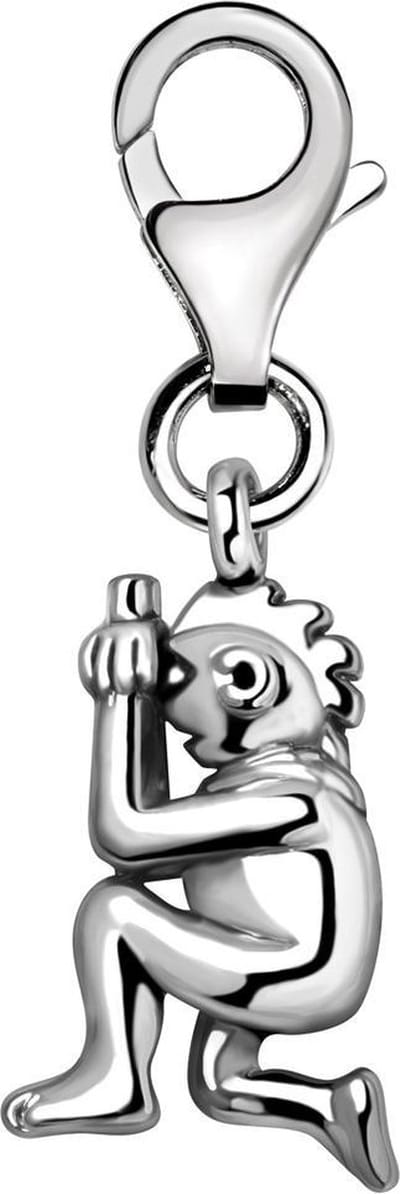 Quiges – Charm – Hanger - 3D Horoscoop Maagd - Verzilverd - karabijnslot - geschikt - voor - Bedelarmband - QHC166