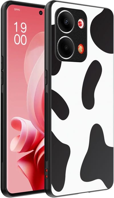 Smartphonica Telefoonhoesje Geschikt voor Oppo Reno 9 / 9 Pro met Koeienvlekken Opdruk - TPU Backcover Case With Cow Patches Design geschikt voor Oppo Reno 9;Oppo Reno 9 Pro