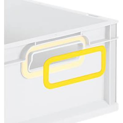 Schäfer Shop Pure greepring ColorClip voor Euroboxen uit de Economy-serie 400 x 300 en 600 x 400, kunststof, geel, 2 stuks