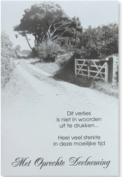 Cards & Crafts Condoleancekaart - Met Oprechte Deelneming Wenskaart - 12 x 11 cm - gevouwen kaart Inclusief envelop
