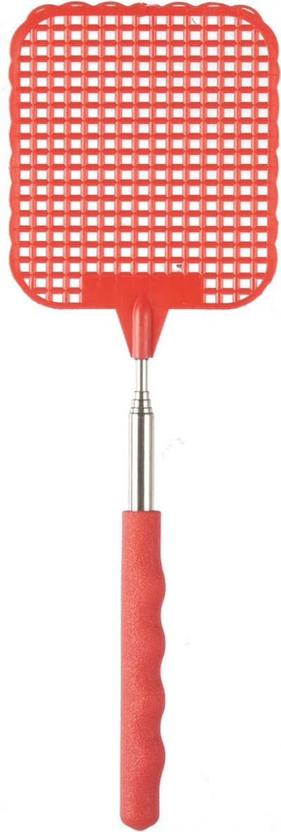 Ibergarden Vliegenmepper compact - Uitschuifbaar tot 60 cm - rood - Insecten killer