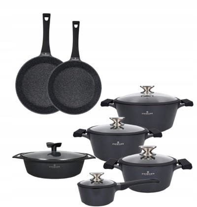 Zwieger Black Stone Pannenset met Deksel & Koekenpan