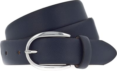 Vanzetti Leren Riem Classics 30mm Cambered Leather Belt W100 Nightblue Blauw