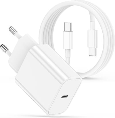 USB C Adapter + USB C Kabel - 20W oplader Snellader - USB C naar USB-C Oplader - Oplader - USB-C Kabels