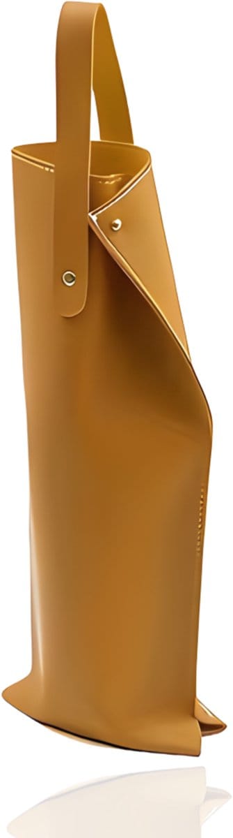 Mémoire® VinoPorta Oker Geel - Luxe Wijntas & Wijndrager - Stijlvolle Wijngeschenkverpakking voor 1 Fles - Wijncadeauverpakking - Draagtas Wijn - Herbruikbaar, Duurzaam & Elegant Design - Perfect voor Cadeaus, Feestjes & Speciale Gelegenheden