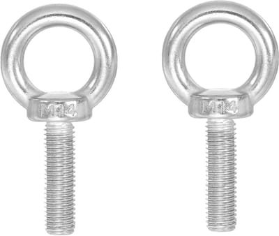 Set van 2 M14 x 80mm RVS Oogschroeven voor Bevestigen en Ophangen, Sterke Ringbouten en Draadogen
