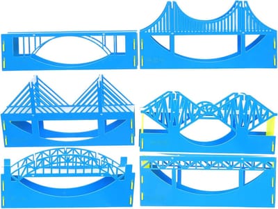 Brugconstructiemodel - Educatief Speelgoed - Natuurkunde Leren - Interactieve Constructie - 20 x 5.5 x 4 cm - Blauw