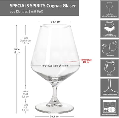 6-delige set SPECIALS SPIRITS Cognacglazen - 260694