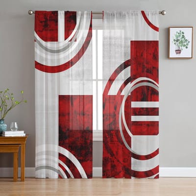 Luxe Tule Gordijnen Teal Verloop Marmerpatroon Woonkamer Keuken Chiffon Gordijn Jeugdkamer Transparant Vloer Valgordijn 135W x 114H(cm)