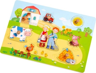 Boerderij Puzzel - Houten Inlegpuzzel - Kinderen Leren - 8 Grote Delen - 21 x 30 cm - Multicolor