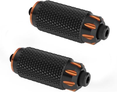 Voetsteun Motor - Schakelpedaal Tip - Rijcomfort Verbeteren - CNC Aluminium - 2 Stuks - Oranje