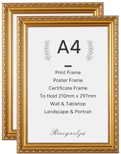 Vintage Barokke Fotolijst Goud 2 Stuks 21x29,7 CM Decoratieve Posterlijst