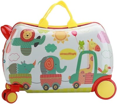 Kinderkoffer - Reiskoffer - Zelfstandig Reizen - Zit en Rijdbaar - 47x23.5x31cm - Multikleur