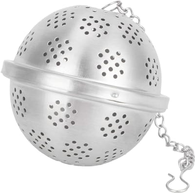 Dailygoods- Theezeef Extra Groot - Roestvrij Stalen Theefilter - Kruidenbal - Hygiënisch - Dicht Gaas - Roterend Slotontwerp - Theebal