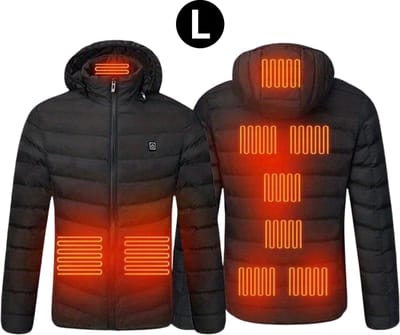 Bovista Verwarmde Jas - Heating Jacket - Thermo Jas - Elektrische Kleding - Jas Met Verwarming - 9 Warmtezones - Dames & Heren - Maat L - Zwart