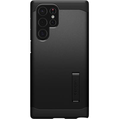Spigen Tough Armor Backcover voor de Samsung Galaxy S22 Ultra - Zwart