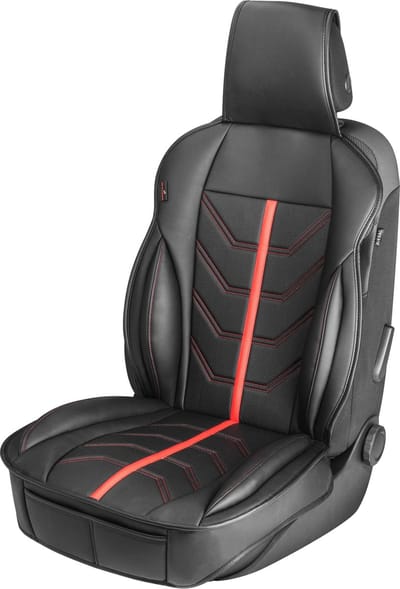 Walser Zitkussen Kimi - zwart - rood - imitatieleren bekleding