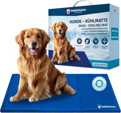 MELVRA Hondenkoelmat - Koelmat voor Honden - Maat M - Zelfkoelend zonder Stroom - Extra Dik - Opvouwbaar - Koelmat voor Zomer & Reizen - Blauw