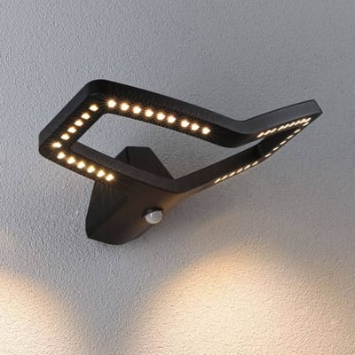 LED-wandarmatuur voor buiten Smart Home Zigbee 3.0 Alara Schemergestuurde bewegingsmelder (IR) IP44 hoekig 375x270 mm RGBW+ 10W 450lm 230V Antraciet Metaal