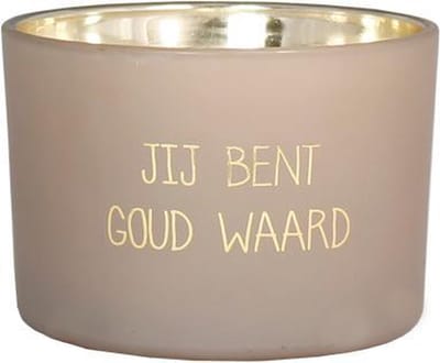 My Flame Sojakaars - Jij bent goud waard -Geur: Fig's Delight - Maat: 7,5 x 7,5 x 5 cm - Branduren: 25u