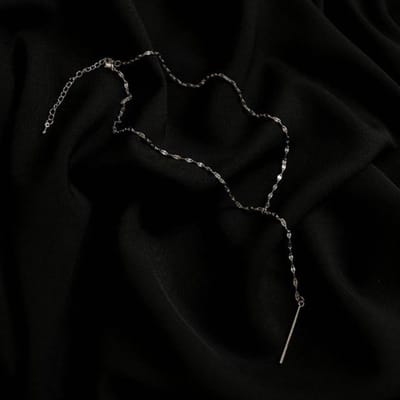 Collier chaîne en forme de Y en argent sterling 925 pour femme vendant des bijoux simples argenté