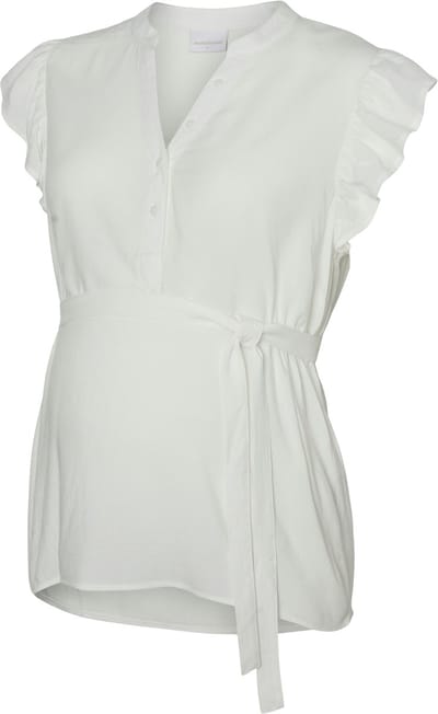 Mama Licious Blouse Regular fit Chinese boord Mouwuiteinden met ruches Top